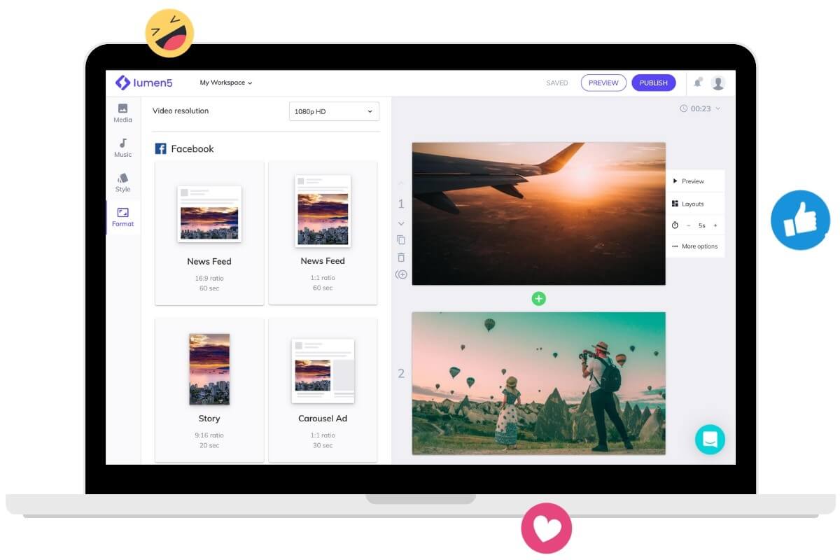 Lumen5 AI video generator
