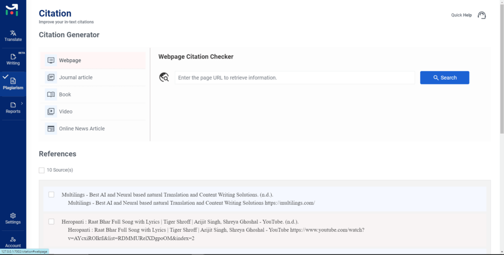 Multitlings offer diverse citation formats