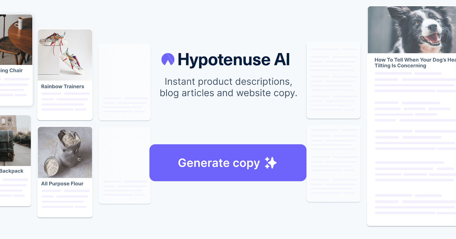 Hypotenuse publishes articles straight to WP and Shopify