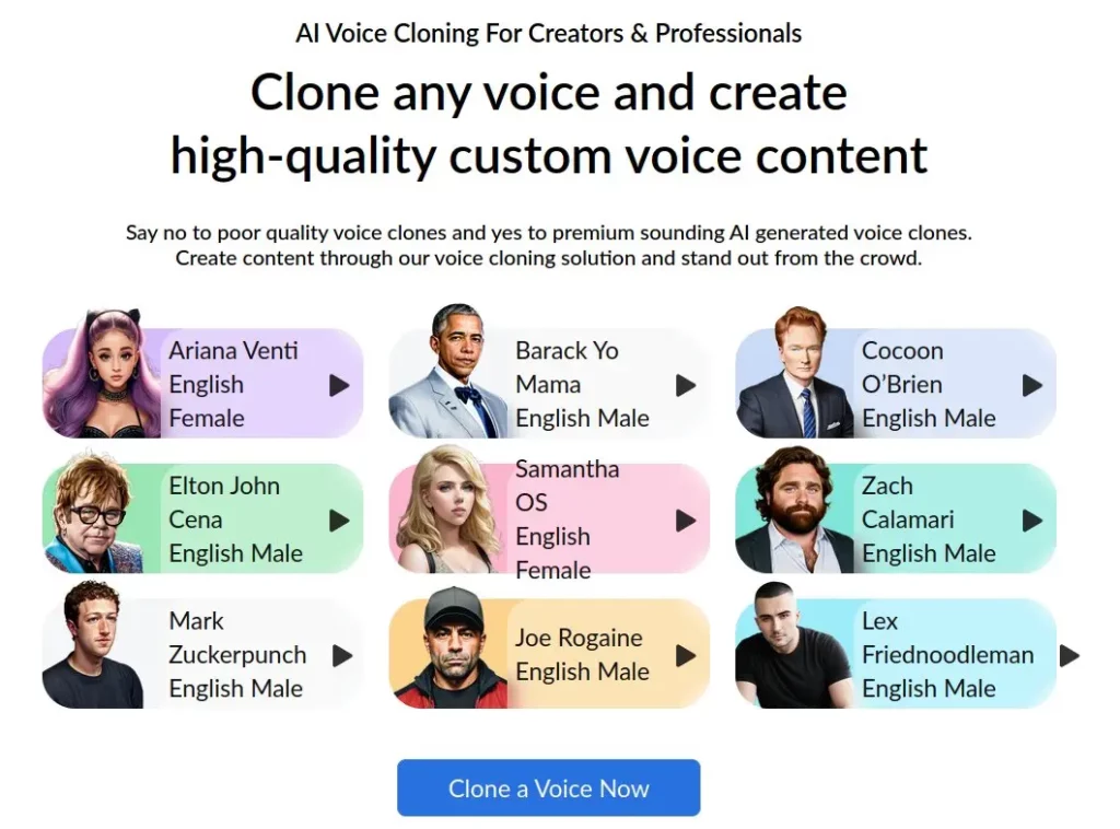 LOVO provides premade voices for easy and quick generation
