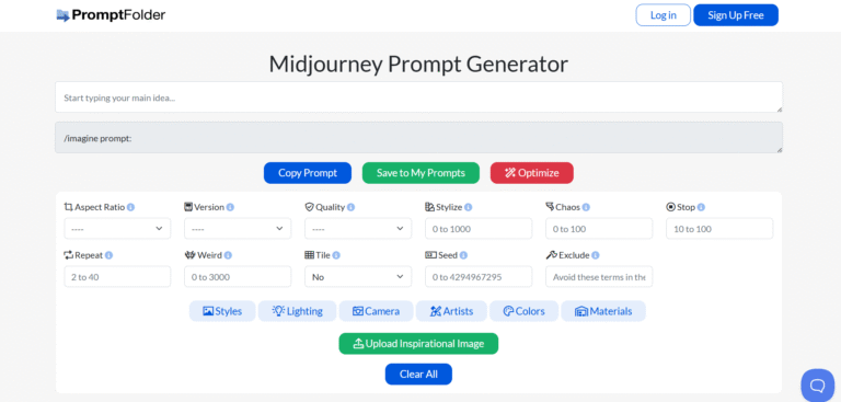 midjourney prompt holder