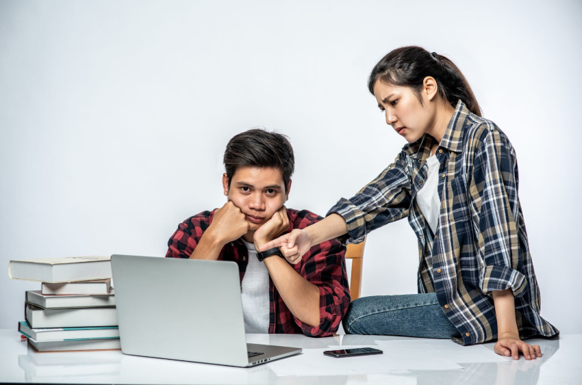 Student trying to access the blocked Pinterest website at school